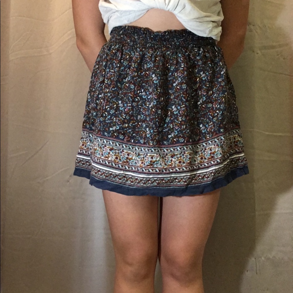 Charlotte Russe Navy floral print skirt